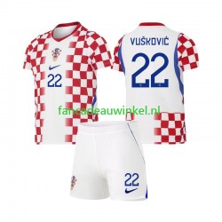 Kroatië Wedstrijdshirt met Korting Luka Vuskovic 22 Thuis Kind WK 2026 Korte Mouw