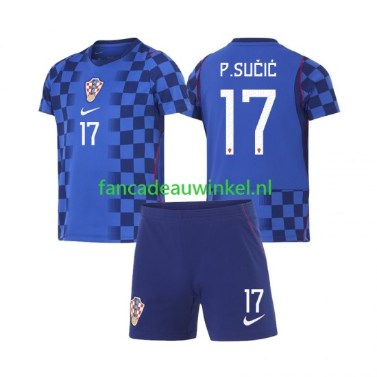 Kroatië Wedstrijdshirt met Korting Petar Sucic 17 Uit Kind WK 2026 Korte Mouw