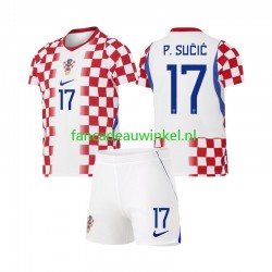 Kroatië Wedstrijdshirt met Korting Petar Sucic 17 Thuis Kind WK 2026 Korte Mouw