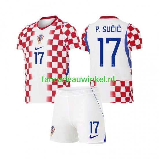 Kroatië Wedstrijdshirt met Korting Petar Sucic 17 Thuis Kind WK 2026 Korte Mouw