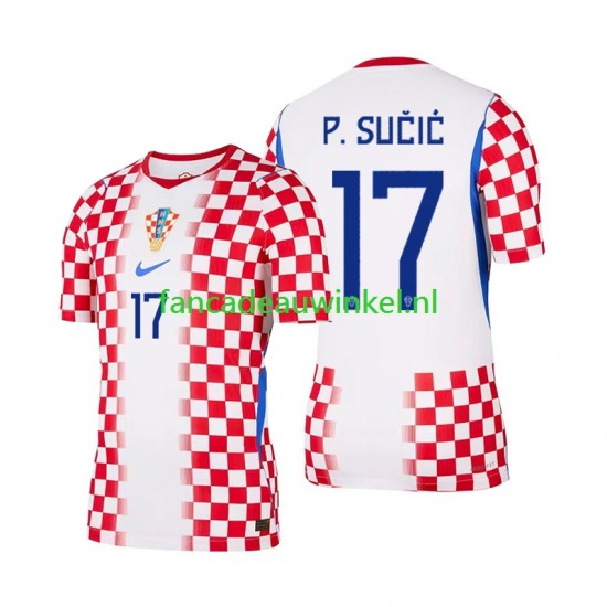 Kroatië Wedstrijdshirt met Korting Petar Sucic 17 Thuis Heren WK 2026 Korte Mouw