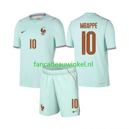 Frankrijk Wedstrijdshirt met Korting Mbappé Kylian 10 Uit Kind WK 2026 Korte Mouw