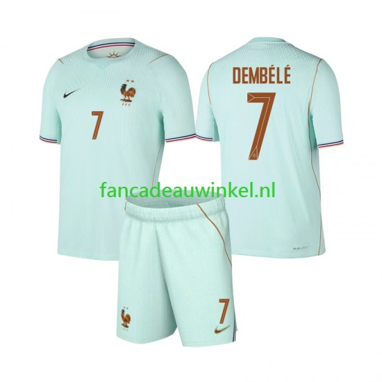 Frankrijk Wedstrijdshirt met Korting Ousmane Dembele 7 Uit Kind WK 2026 Korte Mouw