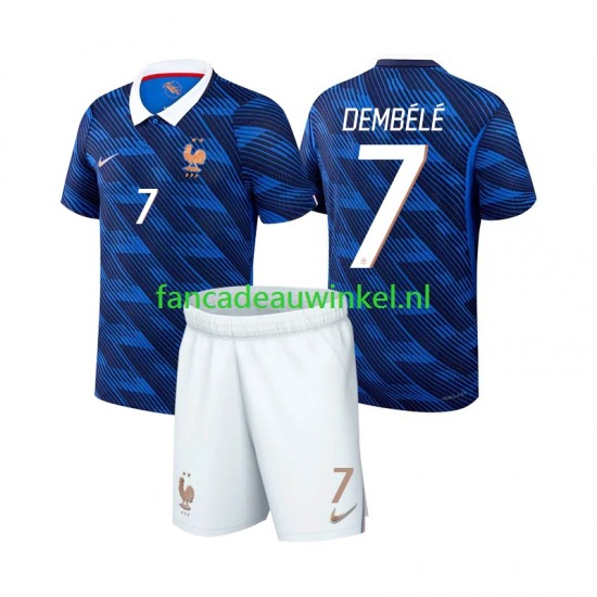 Frankrijk Wedstrijdshirt met Korting Ousmane Dembele 7 Thuis Kind WK 2026 Korte Mouw