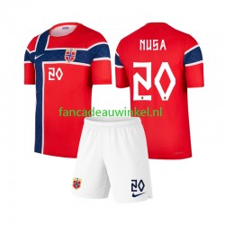 Noorwegen Wedstrijdshirt met Korting Antonio Nusa 20 Thuis Kind WK 2026 Korte Mouw