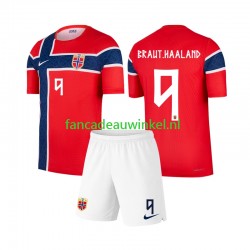 Noorwegen Wedstrijdshirt met Korting Erling Haaland 9 Thuis Kind WK 2026 Korte Mouw