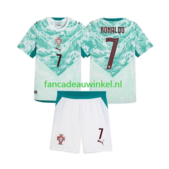 Portugal Wedstrijdshirt met Korting Cristiano Ronaldo 7 Uit Kind 2026 2027 Korte Mouw