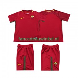 AS Roma Wedstrijdshirt met Korting 2017-2018 Retro Thuis Kind Korte Mouw