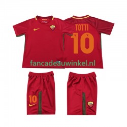AS Roma Wedstrijdshirt met Korting Totti 10 2017-2018 Retro Thuis Kind Korte Mouw