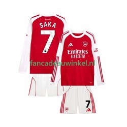 Arsenal Wedstrijdshirt met Korting Bukayo Saka 7 Thuis Kind 2025-26 Lange Mouw