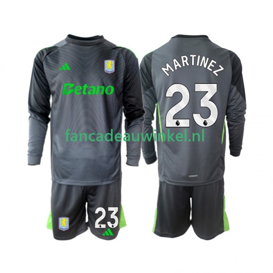 Aston Villa Wedstrijdshirt met Korting Emiliano Martinez 23 Keepersshirt Thuis Kind 2025-26 Lange Mouw