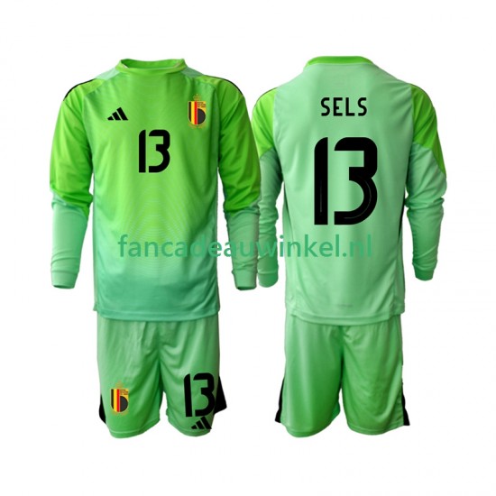 België Wedstrijdshirt met Korting Matz Sels 13 Keepersshirt Thuis Kind 2025 Lange Mouw
