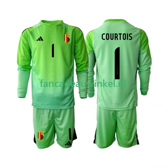 België Wedstrijdshirt met Korting Thibaut Courtoi 1 Keepersshirt Thuis Kind 2025 Lange Mouw