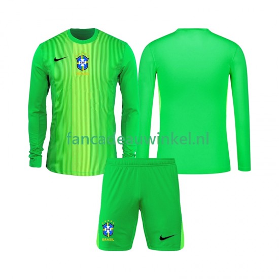 Brazilië Wedstrijdshirt met Korting Keepersshirt Thuis Kind 2026 Lange Mouw