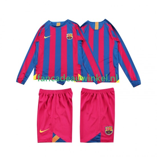 FC Barcelona Wedstrijdshirt met Korting 2005 Retro Thuis Kind 2006 Lange Mouw