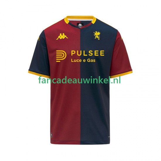 Genoa Wedstrijdshirt met Korting Thuis Heren 2025-26 Korte Mouw