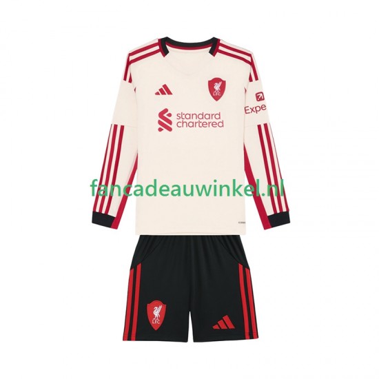 Liverpool Wedstrijdshirt met Korting Uit Kind 2025-26 Lange Mouw