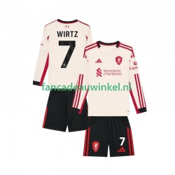 Liverpool Wedstrijdshirt met Korting Florian Wirtz 7 Uit Kind 2025-26 Lange Mouw