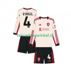 Liverpool Wedstrijdshirt met Korting Virgil van Dijk 4 Uit Kind 2025-26 Lange Mouw