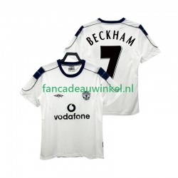 Manchester United Wedstrijdshirt met Korting BECKHAM 7 2000 2001 Retro Uit Heren Korte Mouw
