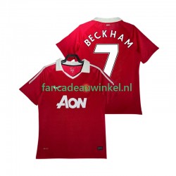 Manchester United Wedstrijdshirt met Korting BECKHAM 7 Retro Thuis Heren 2011 2010 Korte Mouw