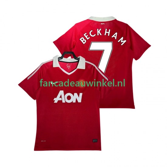 Manchester United Wedstrijdshirt met Korting BECKHAM 7 Retro Thuis Heren 2011 2010 Korte Mouw