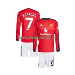 Manchester United Wedstrijdshirt met Korting Cristiano Ronaldo 7 Thuis Kind 2025-26 Lange Mouw
