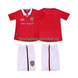 Manchester United Wedstrijdshirt met Korting 2000 Retro Thuis Kind 1999 Korte Mouw