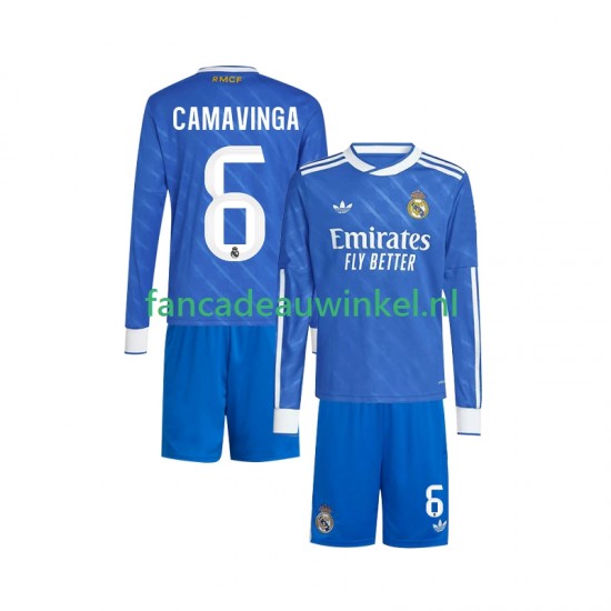 Real Madrid Wedstrijdshirt met Korting Camavinga 6 3rd Kind 2025-26 Lange Mouw