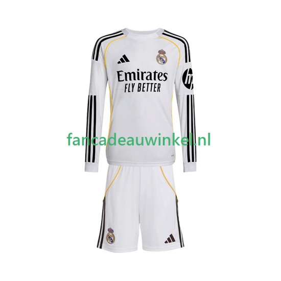 Real Madrid Wedstrijdshirt met Korting Thuis Kind 2025-26 Lange Mouw