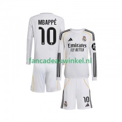 Real Madrid Wedstrijdshirt met Korting Mbappé Kylian 10 Thuis Kind 2025-26 Lange Mouw