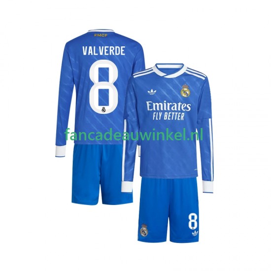 Real Madrid Wedstrijdshirt met Korting Valverde 8 3rd Kind 2025-26 Lange Mouw