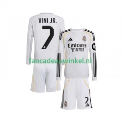 Real Madrid Wedstrijdshirt met Korting Vinicius Junior 7 Thuis Kind 2025-26 Lange Mouw