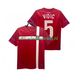 Servië Wedstrijdshirt met Korting VIDIC 5 Retro Thuis Heren 2010 Korte Mouw