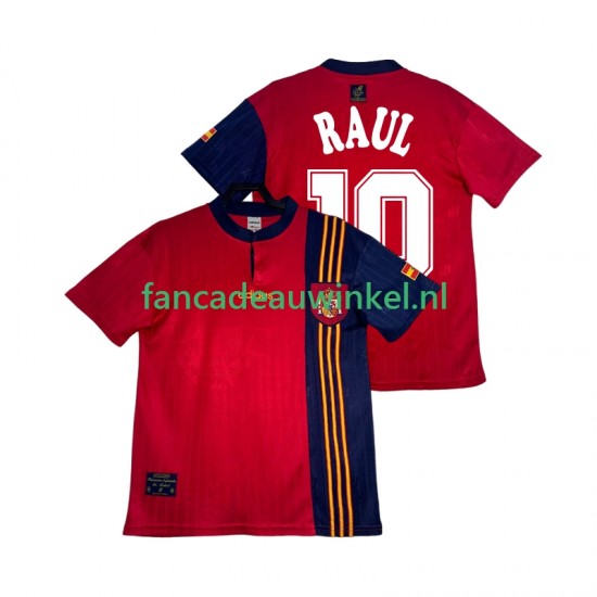 Spanje Wedstrijdshirt met Korting RAUL 10 1996 Retro Thuis Heren Korte Mouw