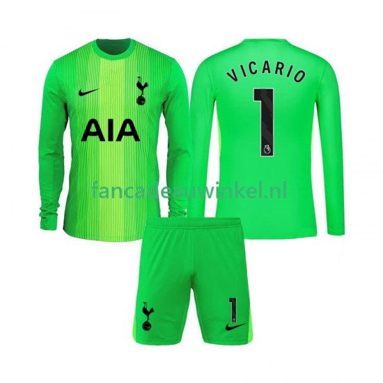 Tottenham Hotspur Wedstrijdshirt met Korting Guglielmo Vicario 1 Keepersshirt Thuis Kind 2025-26 Lange Mouw