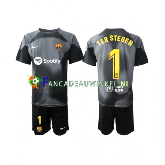 FC Barcelona Wedstrijdshirt met Korting Ter Stegen 1 Keepersshirt Uit Kind 2022-23 Korte Mouw