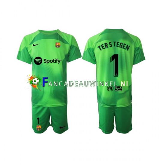 FC Barcelona Wedstrijdshirt met Korting Ter Stegen 1 Keepersshirt Thuis Kind 2022-23 Korte Mouw