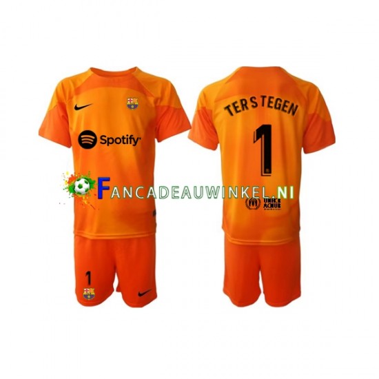 FC Barcelona Wedstrijdshirt met Korting Ter Stegen 1 Keepersshirt 3rd Kind 2022-23 Korte Mouw