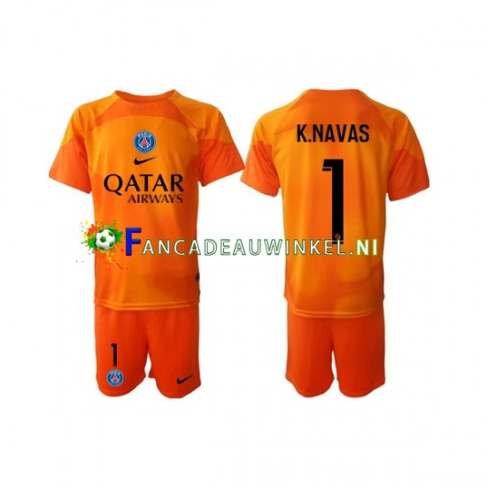 Paris Saint-Germain Wedstrijdshirt met Korting Keylor Navas 1 Keepersshirt Uit Kind 2022-23 Korte Mouw