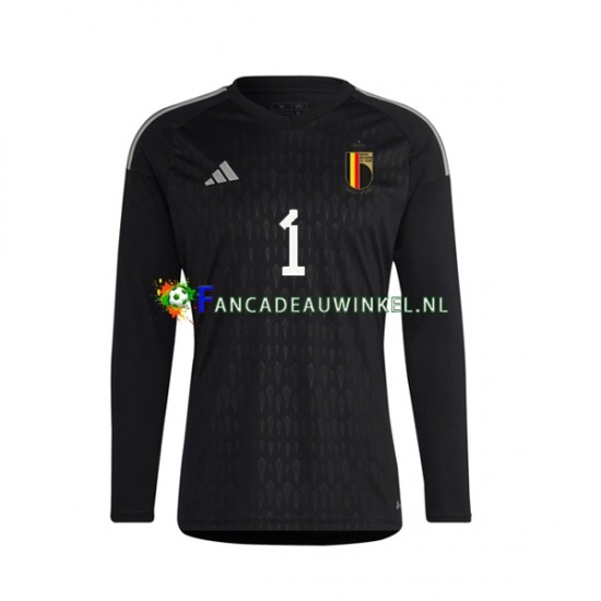 België Wedstrijdshirt met Korting Courtois 1 Keepersshirt Uit Heren 2022 Lange Mouw