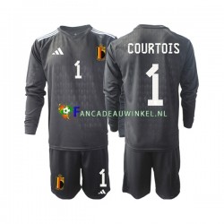 België Wedstrijdshirt met Korting Courtois 1 Keepersshirt Uit Kind 2022 Lange Mouw