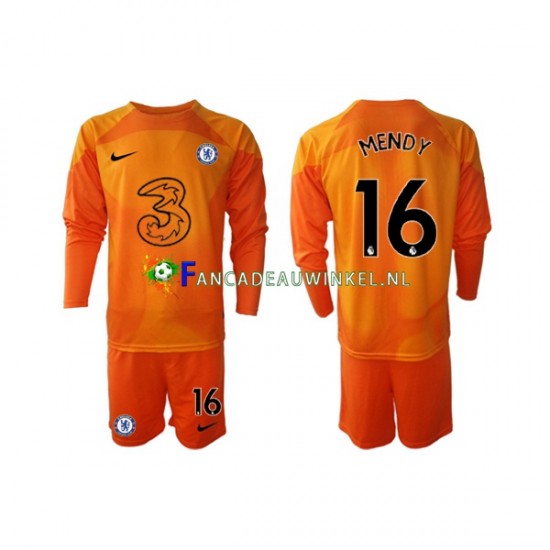 Chelsea Wedstrijdshirt met Korting Edouard Mendy 16 Keepersshirt Thuis Kind 2022-23 Lange Mouw