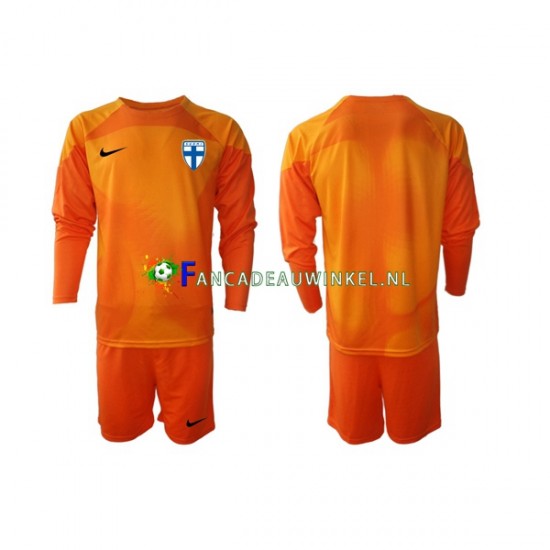 Finland Wedstrijdshirt met Korting Keepersshirt Thuis Kind 2022-23 Lange Mouw