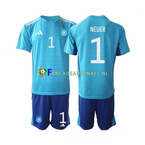 Duitsland Wedstrijdshirt met Korting Manuel Neuer 1 Keepersshirt Thuis Kind WK 2022 Korte Mouw