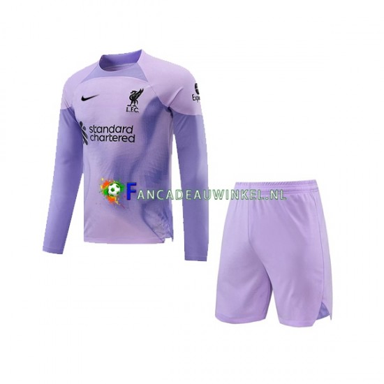 Liverpool Wedstrijdshirt met Korting Keepersshirt Thuis Kind 2022-23 Lange Mouw