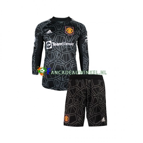 Manchester United Wedstrijdshirt met Korting Keepersshirt Uit Kind 2022-23 Lange Mouw