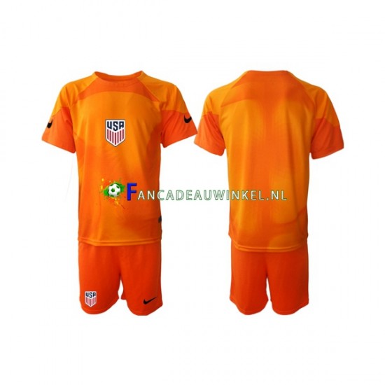 USA Wedstrijdshirt met Korting Keepersshirt Thuis Kind WK 2022 Korte Mouw