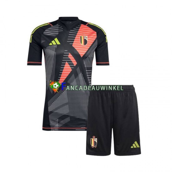 België Wedstrijdshirt met Korting Keepersshirt Thuis Kind EK 2024 Korte Mouw