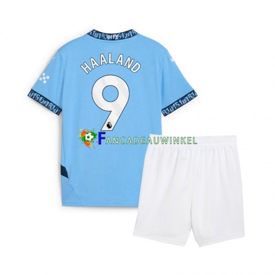 Manchester City Wedstrijdshirt met Korting Erling Haaland 9 Thuis Kind 2024-25 Korte Mouw